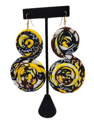 Yellow Print Earrings