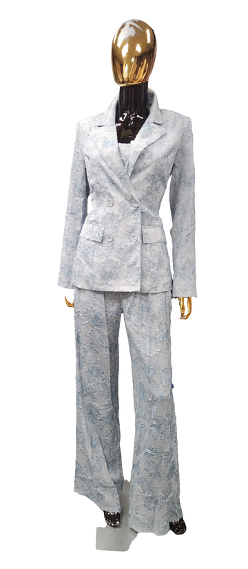 3PC Floral Print Suit