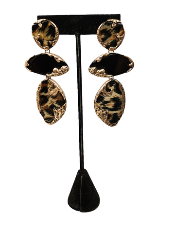 Acrylic w/Gold Trim Earrings