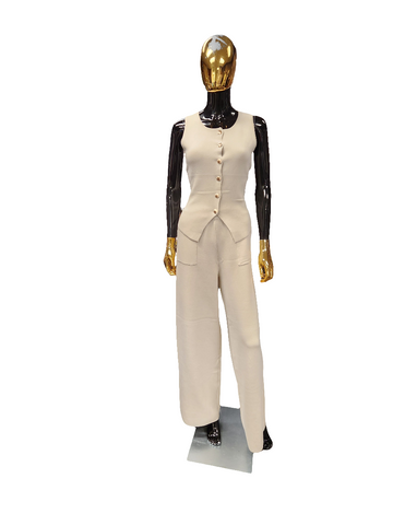 Beige 2PC Pants Set