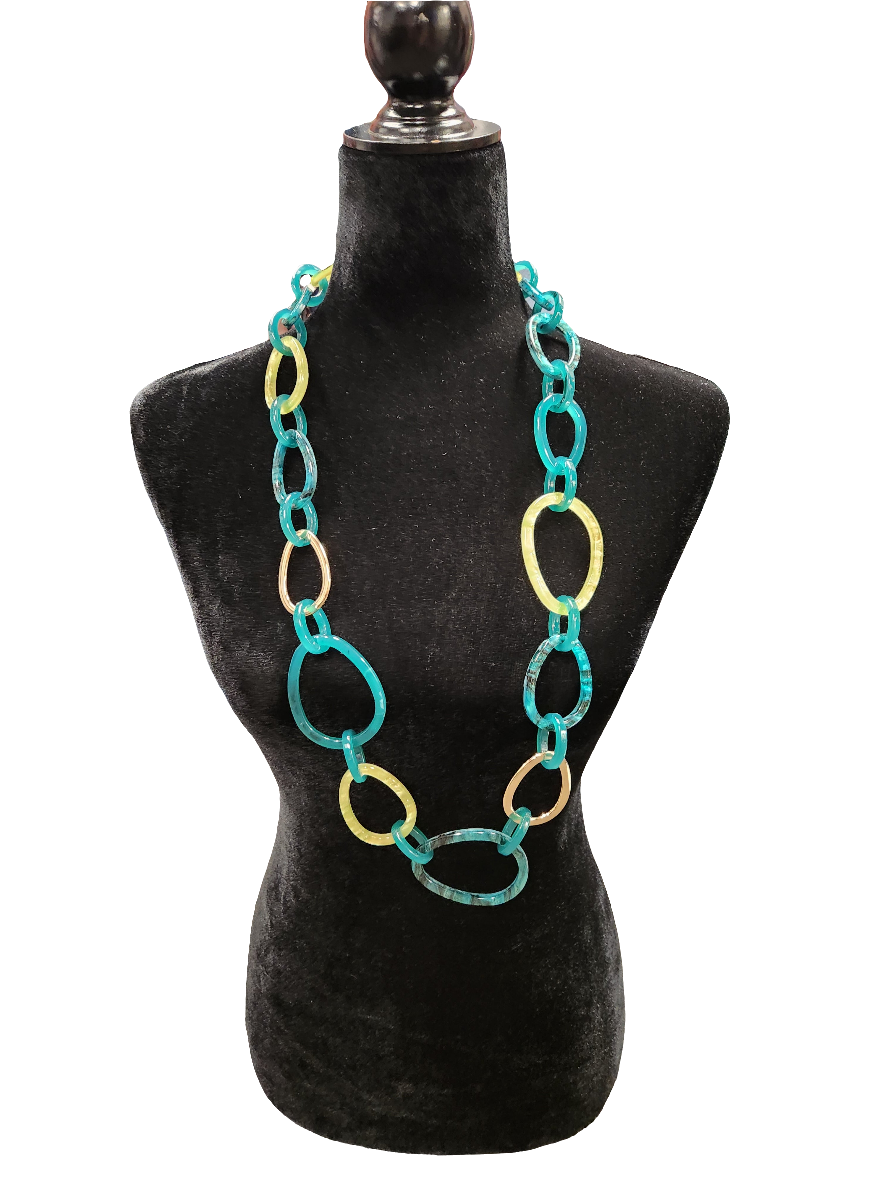 2-Tone Green Acrylic Necklace