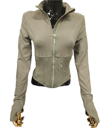 Olive Jacket W/Bling