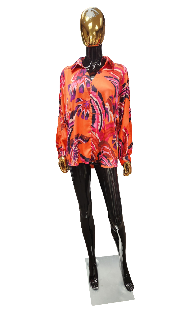 Orange Print Top