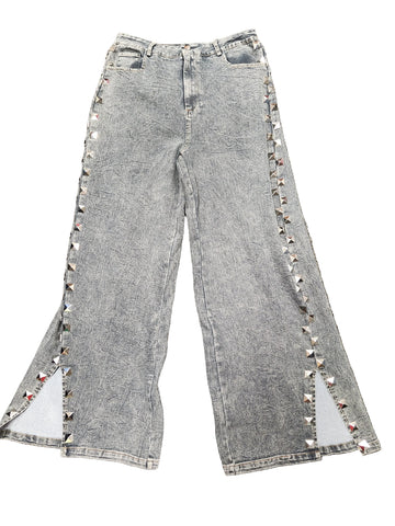 Grey Denims W/ Side Square Pieces