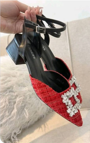 Red/Plaid Flats
