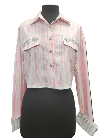 Pink Stripe Crop Top