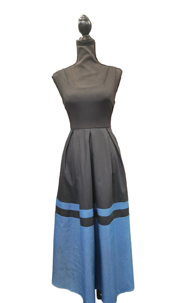 Balck w/Denim Look Dress