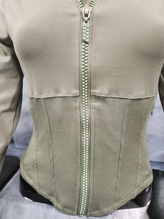Olive Jacket W/Bling