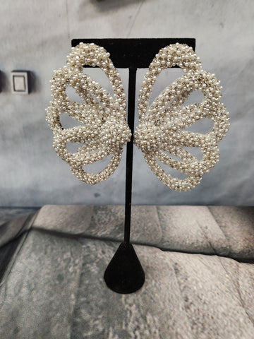 Pearl/Bling Butterfly Earrings