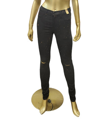 Black w/Rust Paint Jeans