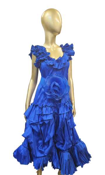 Custom Royal Blue Silk Dress