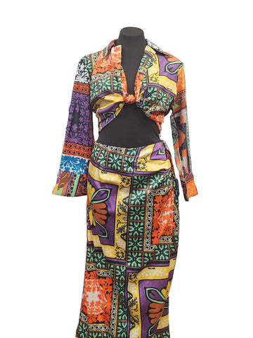 Paisley Print 2PC Skirt Set