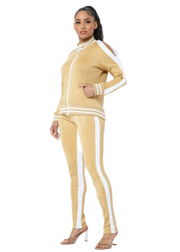 Tan/White Sweatsuit