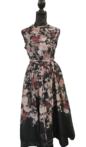 Black Floral Print Dress