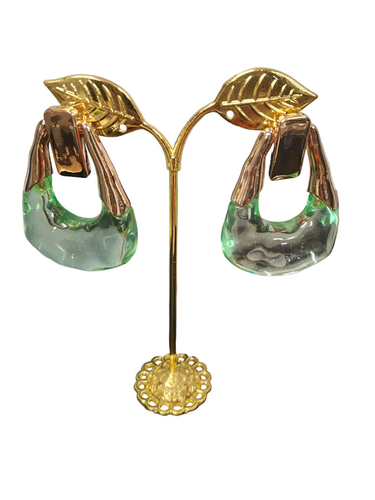 Acrylic/Gold Earrings