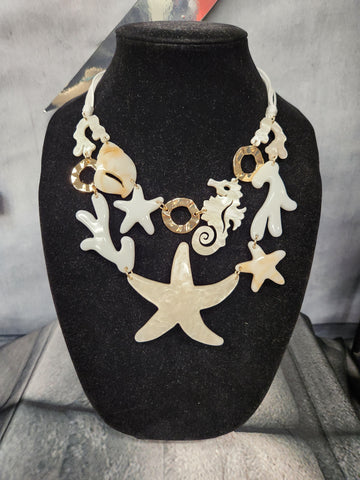 White Necklace Set
