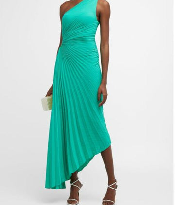 Green Pleated Dress